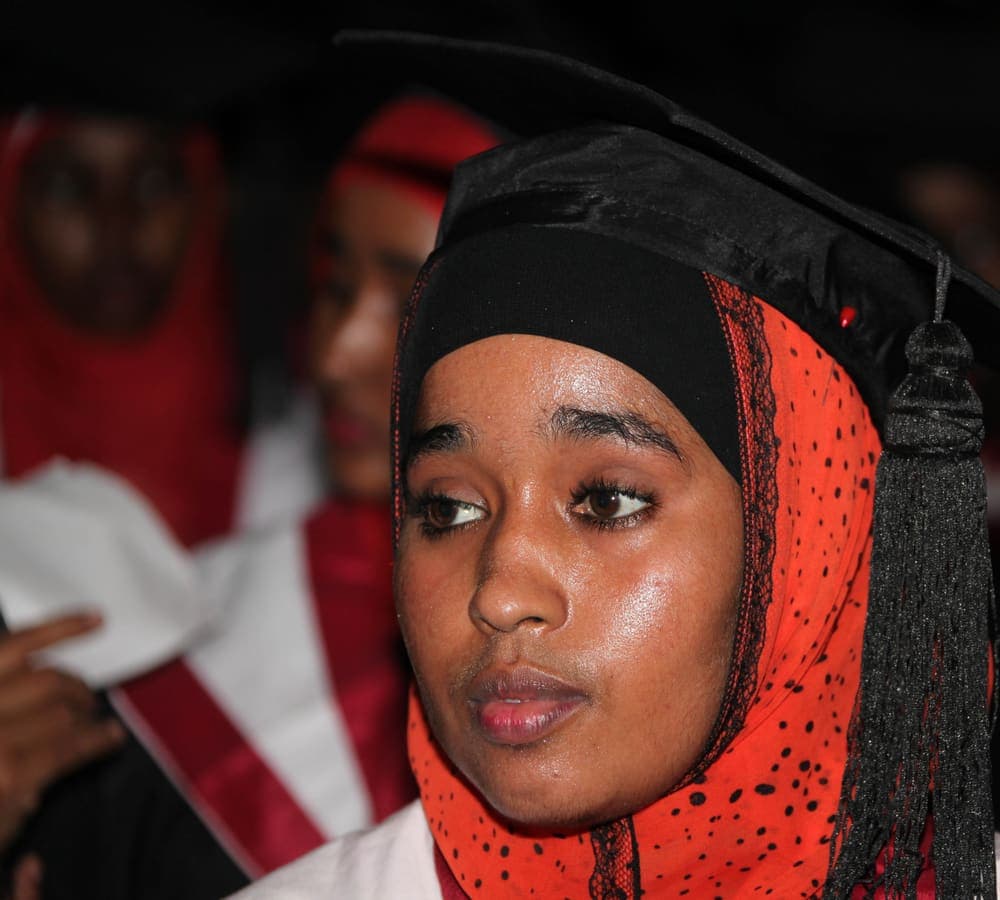 A SIMAD University graduate on her certification day